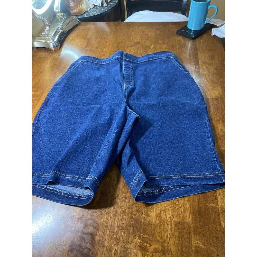 D & Co Active womens active Medium Blue pull on shorts size 1X  36 Stretch Waist
